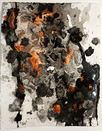 unique handmade paper with cotton, acrylic paint, Akua pigment.