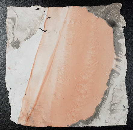 "Corona (partial eclipse)" Etching ink on handmade (bleached abaca and recycled cotton) paper, 11.5 in. x 11.5 in. $150